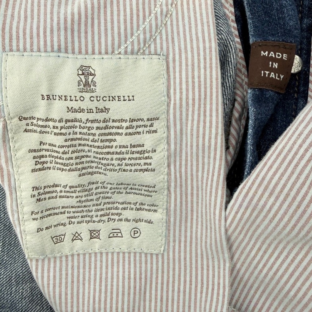 Brunello Cucinelli Mens Blue Straight Leg Denim Jeans Made in Italy 40x30 IT 58 - Picture 4 of 10
